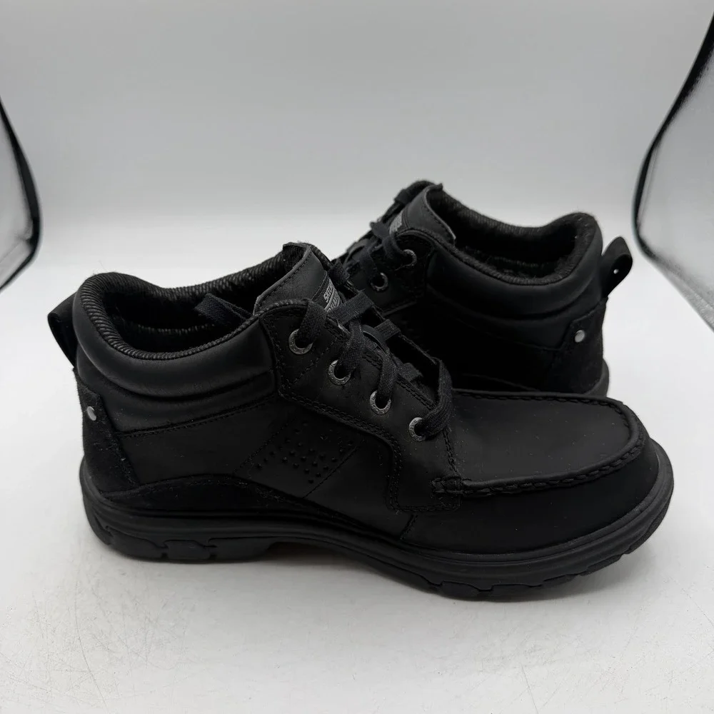 Skechers Segment Melego‎ Chukka Boots Mens 8.5 Black Moc Toe Shoes Waterproof